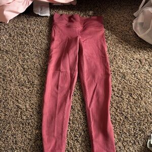 Athleta Girl Ribbed Burgundy Leggings